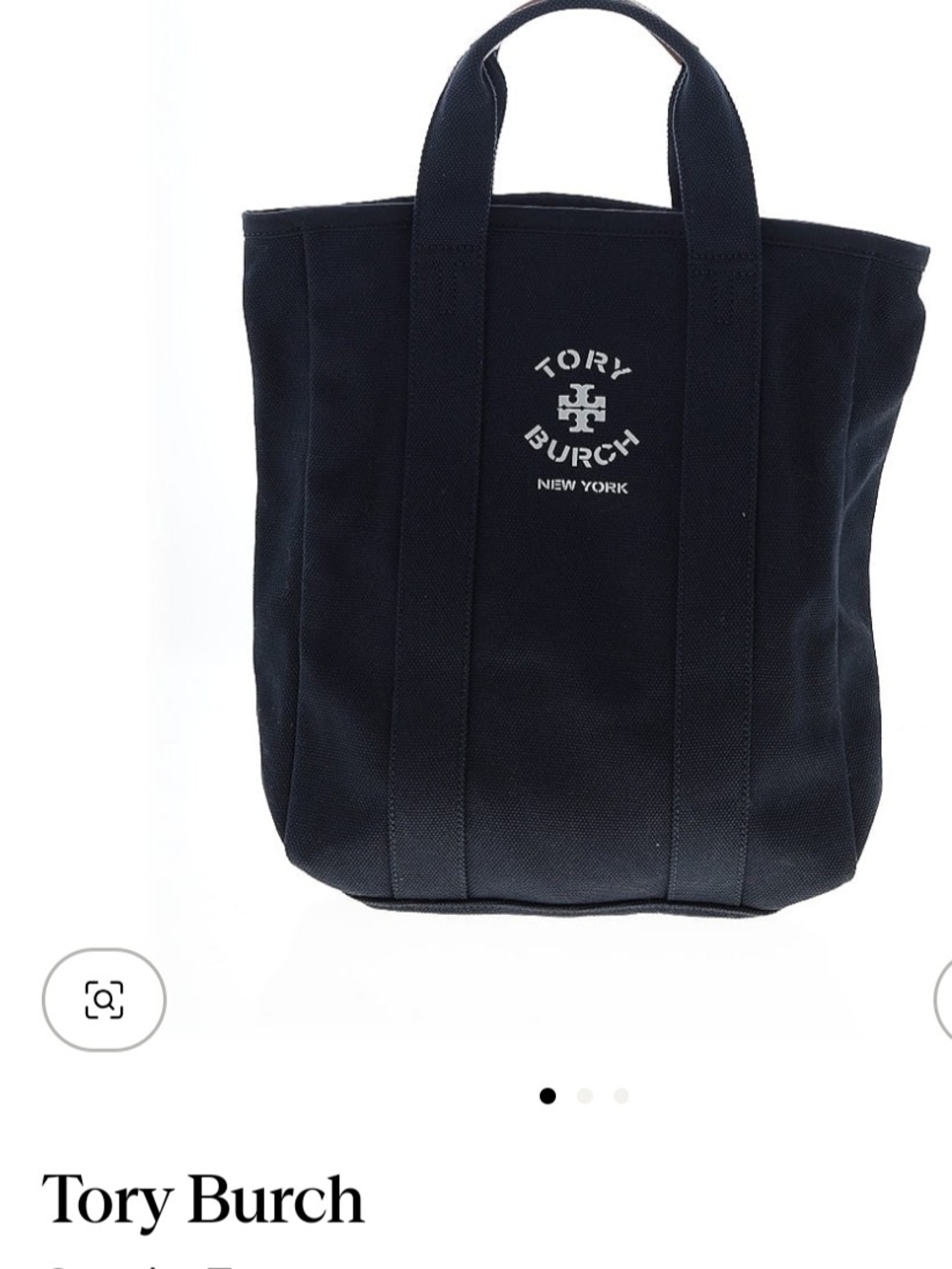Tory Burch Navy Canvas Tote Bag
